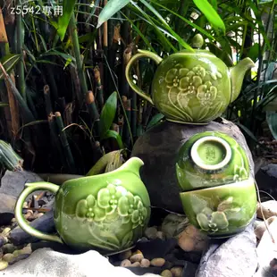 乾唐軒活瓷茶具----蝴蝶蘭花茶具-----1壺1海6杯古典文藝陶瓷功夫茶具套組
