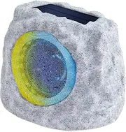 Rock Speaker Outdoor Waterproof Bluetooth Rock Speaker Solar Powered and USB Charging with Lights RGB Colors for Party Patio Pool Deck Yard Garden and Home (Gray 1PCS)