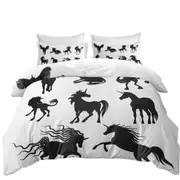 Legendary Unicorn Silhouettes Quilt Cover
