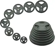 Total 40kg Standard 26.5MM Rubber Coated Weight Plate Set - Commercial Grade - Weight Training Exercise Workout Fitness Gym Strength