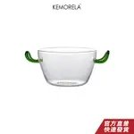 KEMORELA 日式創意雙耳玻璃碗 家用透明耐高溫可愛水果甜品冰粉碗圓邊可微波 現貨 快速發貨