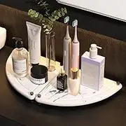Corner Sink Caddy, 2PCS Instant Dry Sink Organizer, Diatomite Stone Sink Tray, Diatomaceous Earth Sponge Dispenser Holder Fast Drying Stone Rack for Kitchen & Bathroom