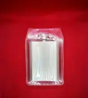 FLASK STAINLESS STEEL BALLANTINE LOGO 4 OZ WHISKEY COLLECTABLE