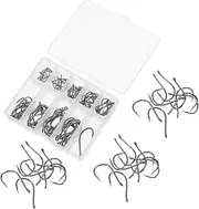 HONMEET 5 Sets Fishing Hooks Kit of Barbed Carbon Steel Worm Hooks with Portable Plastic Box for Freshwater Fishing Gear for Bass Trout Catfish