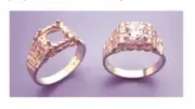 8mm Round 14kt White or Yellow Gold Light Textured Ring Setting Size 9, 10, 11