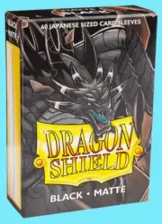 60 DRAGON SHIELD BLACK MATTE JAPANESE Card Sleeves Deck Protector AT-11102 tcg