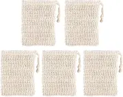 minkissy 5pcs Soap Foaming Loofah Mesh Soap Saver Pouch Natural Sisal Soap Saver Pouch Soap Saver Net Soap Saver Bag Pouch Shower Soap Saver Bag Soap Bag Body Jute Scrubber