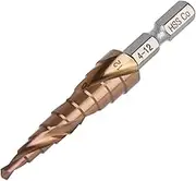 4-12mm Cobalt Step Drill Bit for Metal, HSS M35 9 Steps Uni Bit, Spiral Flute Hex Shank Hole Saw Cutter for Stainless Steel, Aluminium Sheet, Iron, Copper, Plastic, PVC, Wood