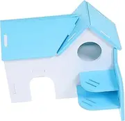 ibasenice Hamster Villa Double Layer House Small Animal Hideout for Hamsters Dwarf Rabbits Rats Cozy Shelter with Smooth Edges Stylish Design for Pet Owners