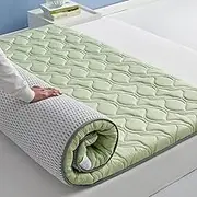 Single/Double/Queen/King Size Japanese Futon Mattress, Extra Soft Floor Sleeping Mat, Foldable Floor Mattress for Camping and Guests(Green,100x200cm)