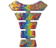 Colourful Paint Running, Acid Psychedelic design, Resin Domed K1 Tank Pad