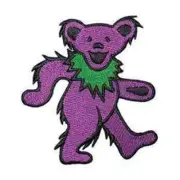 GRATEFUL DEAD Purple Bear Embroidered Iron On PATCH NEW OFFICIAL MERCHANDISE