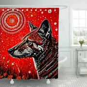Aboriginal Dingo Print Shower Curtain