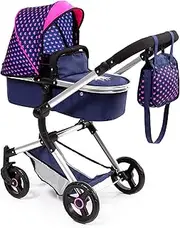 [Bayer Design] Baby Doll City Vario Pram, Blue Pink with Hearts Unicorn