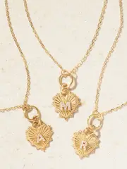 [Foundrae] Foundrae - Initial 18-karat Gold Diamond Necklace - H H Gold