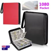 1080 Pocket For Pokemon Trading Card Folder Case Album Portfolio Zip Card Binder