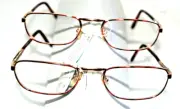 2 Reading glasses +1.25 Vintage retro Art deco Copper / Gold tone frame