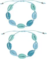 WOFASHPURET 2pcs Woven Shell Bracelet Hand Jewelry Women Bracelets Hawaiian Bracelet Beach Bracelets for Women Friendship Bracelet Bangles Bracelets Chain Bracelet Bracelets