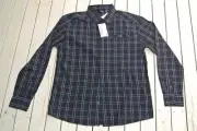 QUIKSILVER SurfWear Size XL Black SHIRT White Check NEW rrp$59.99 Long Sleeve.