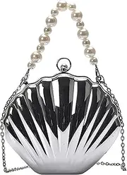 [Zeph Hosea] Women Seashell Evening Bag Purse Mermaid Chain Strap Clutch Handbag Shoulder Bag