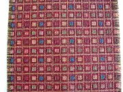 dollhouse doll house miniature WOVEN RUG CARPET OF MANY COLORS CRANBERRY CHECK