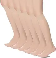 [HA WA] 6/9 Pairs Sheer Socks for Women, Ankle/Knee High Stocking Nylon Socks with Reinforced Toe