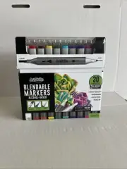 ArtSkills Dual-Tip Blendable Alcohol Marker Set, 30-Count W/2 Blenders Open Box