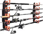 Garage Fishing Rod Holder - Fishing Pole Holder Garage Wall Mount | Quick-Release Stand For Space-Saving Horizontal Mounting Tackle Organizer