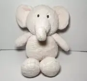 13" KellyToy White Elephant Plush Rattle Crinkle Stuffed Animal Toy Baby Lovey