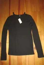 ladies black cold shoulder ribbed top from River Island size 12,bnwt,£26