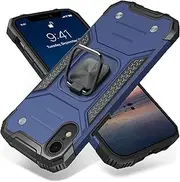 OTOFLY for iPhone XR Phone Case, Protective Shockproof Rugged Military Grade Drop Protection Phone Mobile Cover with Kickstand - Blue