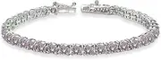[GemStar USA] Sterling Silver 4mm Round-Cut Classic Bracelet Made with Swarovski Crystals