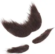 Self-Adhesive Beard Prop Beard Drama Prop Fake Moustaches for Men's Costume Black