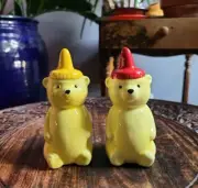 Ceramic Honey Bear, Salt and Pepper Shakers Set Farmhouse Decor Retro
