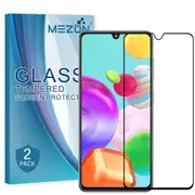 [2 Pack] Full Coverage Samsung Galaxy A31 Tempered Glass Crystal Clear Premium 9H HD Screen Protector by MEZON (A31, 9H Full)