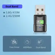 Dual Band 600Mbps USB WiFi Wireless Dongle AC600 Lan 2.4GHz 5GHz Adapter Sales