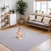 Ngardk Kids Baby Play Mat, 3cm Thick Tatami Muscle Mat for Baby, Memory Mellow Foam Play Mat (Gray, 200 * 200cm)