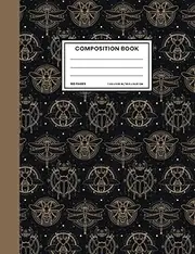 Composition Notebook | Celestial Dragonfly Beetle Wasp | Occult: COLLEGE RULED Lined Paper | Mystical Workbook for Writing, Journaling, Note Taking, Assignments