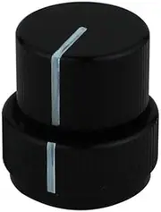 Guyker Guitar Aluminum Dual Concentric Control Knobs - Dome Volume Tone Stacked Knob Replacement for Electric Guitar or Bass (black, 1 piece)