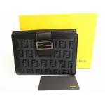 AUTH FENDI ZUCCH BIFOLD WALLET COMPACT WALLET #9162