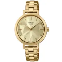 在飛比找PChome24h購物優惠-CASIO卡西歐 SHEEN 優雅幾何腕錶-金 SHE-45