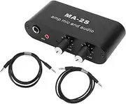 Small Stereo Audio Preamplifier, Small Stereo Audio Preamplifier 3 Output Ports Aluminum ABS Headphone Amplifier for Loudspeaker