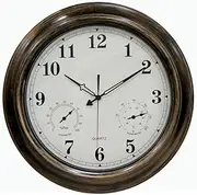 Garden Clocks Outdoor Waterproof, Metal Round Outdoor Clocks for The Garden Wall Mounted Waterproof and Moisture Proof Outside Clock Swimming Pool Living Room Bathroom Kitchen 45cm