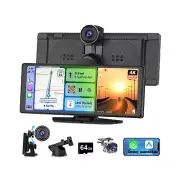 Portable Wireless CarPlay Screen for Car with 4K Dash Cam+1080P Backup Camera...