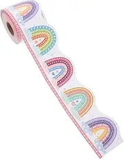 HOODANCOS Notice Board Border Decoration Self Adhesive Rainbow Trim for Classroom