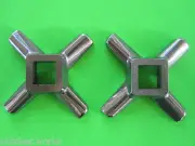 *TWO #12 S/Steel Meat Grinder Knife blade for Hobart Cabelas Universal etc