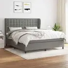 vidaXL Box Spring Bed with Mattress Dark Grey 153x203 cm Queen Size Fabric 2BB