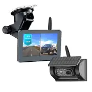 Digital Wireless 5" car monitor solar magnetic reverse backup camera RV caravan