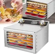 400w Food Dehydrator, food drying machine, 6/8/12 Layers+Timing: 0-12 H, Temperature: 35-90 ℃+6 Inch Fan Blade, 360° Fan, for Fruits, Vegetables, Meat, Seafood,6layers