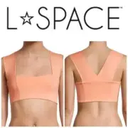 L* Space Parker Tangy Coral Wide Strap Crossback Swimsuit Bikini Top Sz D (L)